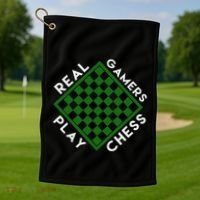Chess Player Gift Real Gamers Play Chess Golf Towel thumb 1