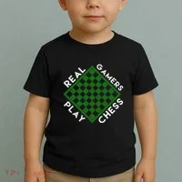 Chess Player Gift Real Gamers Play Chess Toddler T-Shirt thumb 2