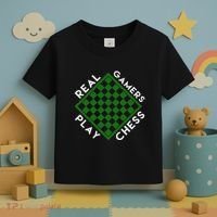 Chess Player Gift Real Gamers Play Chess Toddler T-Shirt thumb 3