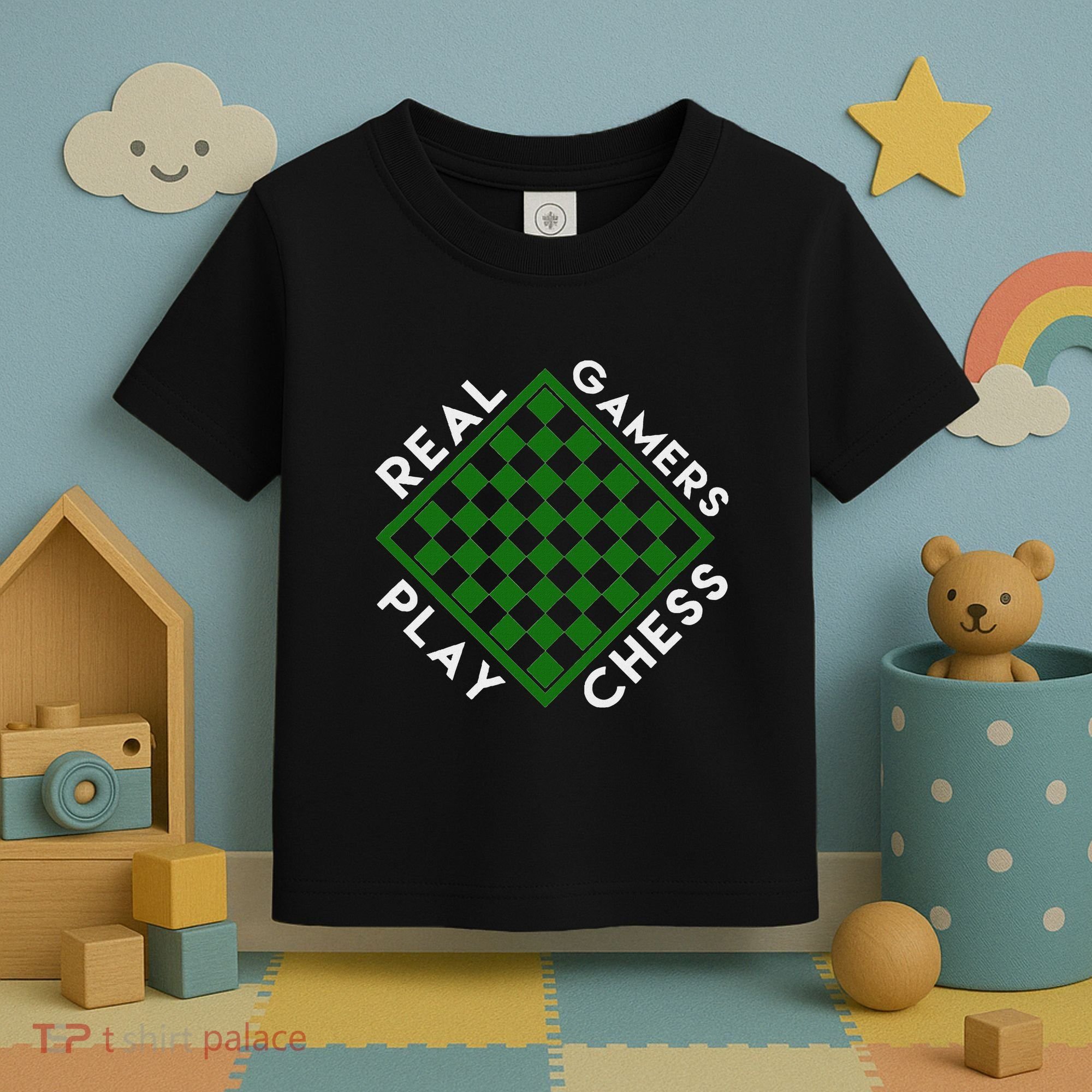 Chess Player Gift Real Gamers Play Chess Toddler T-Shirt