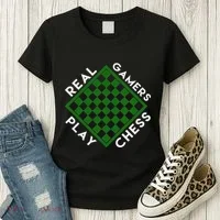 Chess Player Gift Real Gamers Play Chess Women's T-Shirt thumb 3