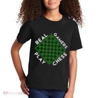 Chess Player Gift Real Gamers Play Chess Kids T-Shirt thumb 2