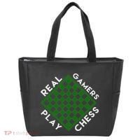 Chess Player Gift Real Gamers Play Chess Tote Bag thumb 0