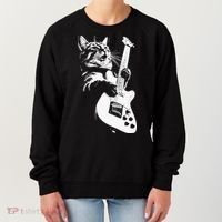 Cat Playing Guitar Women's Sweatshirt thumb 0