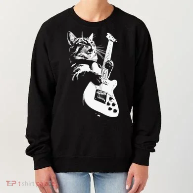 Cat Playing Guitar Women's Sweatshirt