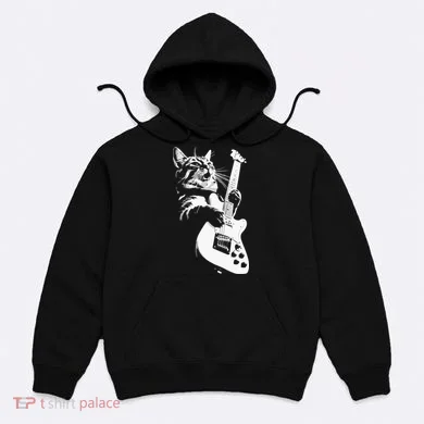 Cat Playing Guitar Hoodie