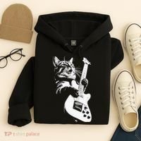 Cat Playing Guitar Hoodie thumb 4