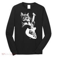 Cat Playing Guitar Long Sleeve Shirt thumb 0