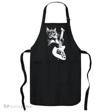 Cat Playing Guitar Apron