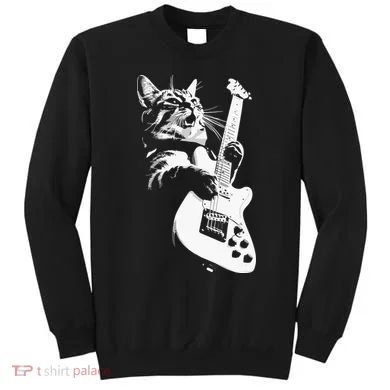 Cat Playing Guitar Sweatshirt