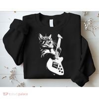 Cat Playing Guitar Sweatshirt thumb 2