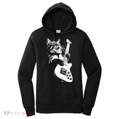 Cat Playing Guitar Women's Hoodie