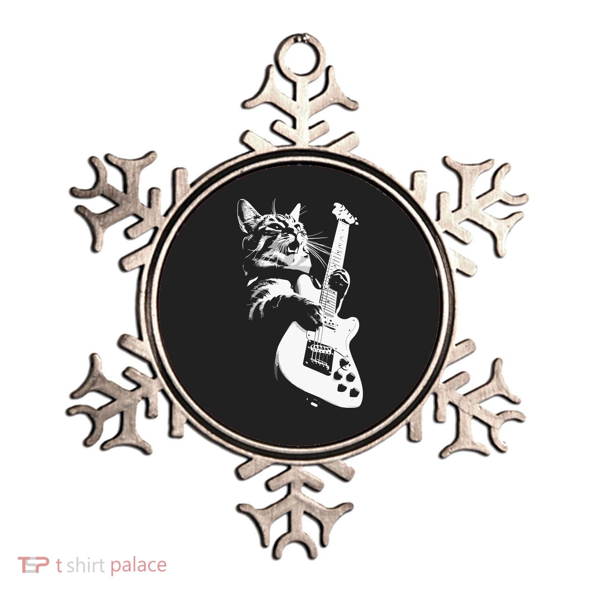 Cat Playing Guitar Ornament