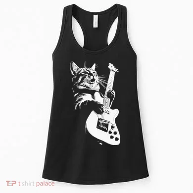 Cat Playing Guitar Women's Tank Top
