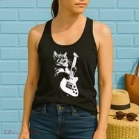 Cat Playing Guitar Women's Tank Top thumb 2