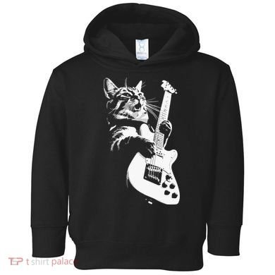 Cat Playing Guitar Toddler Hoodie