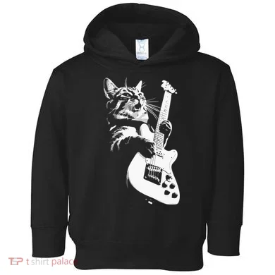 Cat Playing Guitar Toddler Hoodie