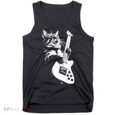 Cat Playing Guitar Tank Top