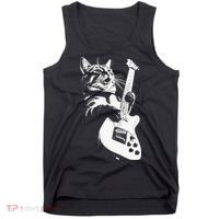 Cat Playing Guitar Tank Top thumb 0