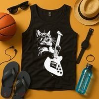 Cat Playing Guitar Tank Top thumb 4