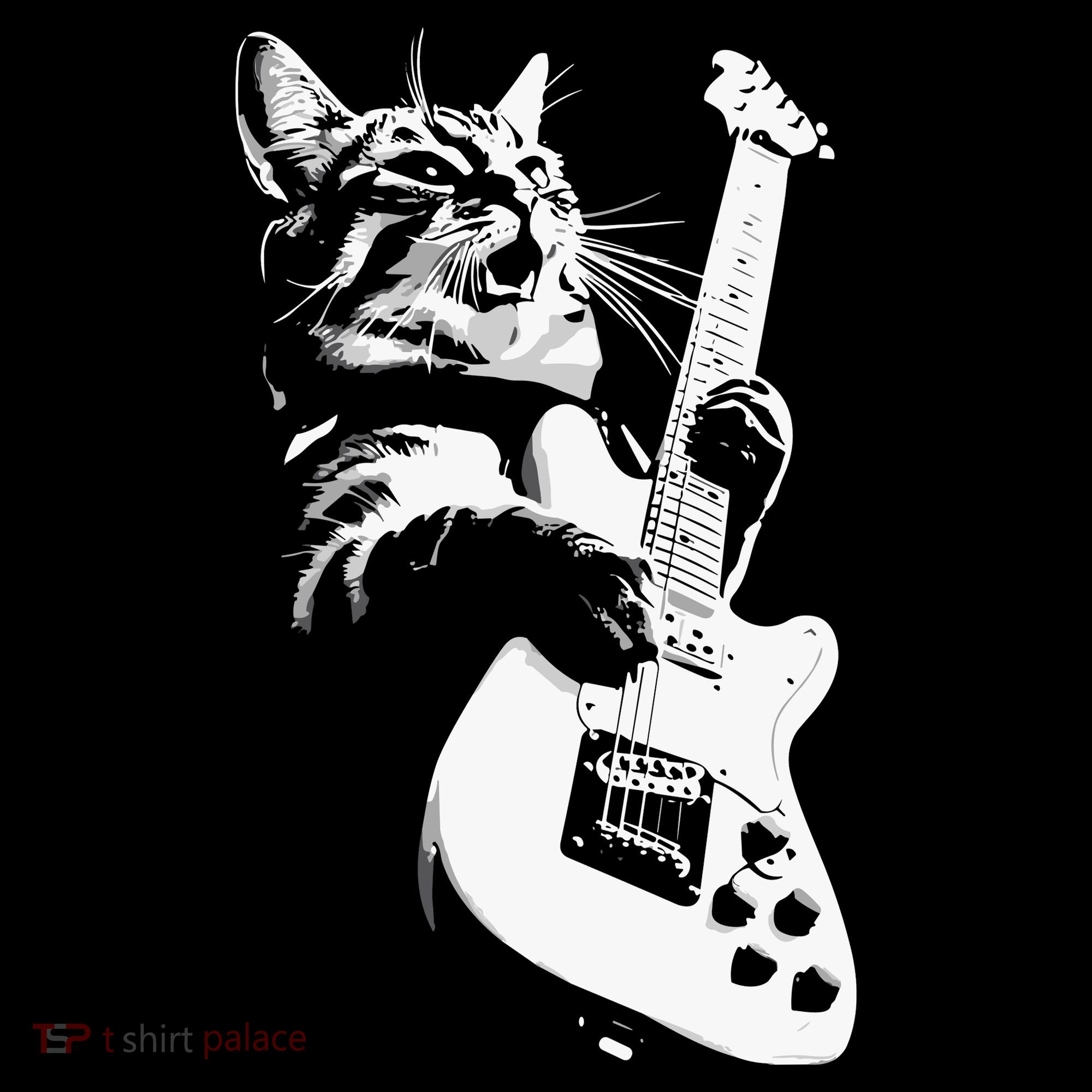 Cat Playing Guitar Tank Top