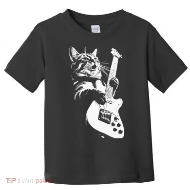 Cat Playing Guitar Toddler T-Shirt