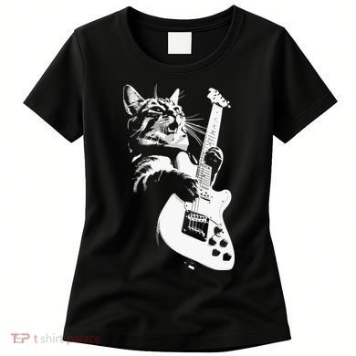 Cat Playing Guitar Women's T-Shirt