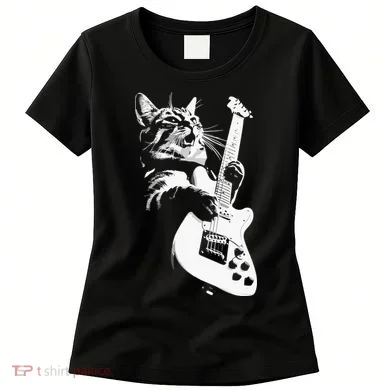 Cat Playing Guitar Women's T-Shirt