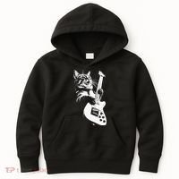 Cat Playing Guitar Kids Hoodie thumb 0