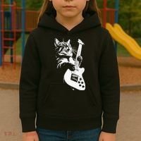 Cat Playing Guitar Kids Hoodie thumb 3