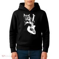 Cat Playing Guitar Kids Hoodie thumb 4