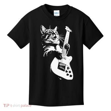 Cat Playing Guitar Kids T-Shirt
