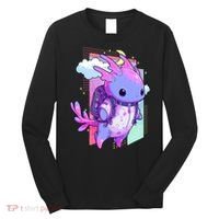 Cute Pastel Goth Space Galaxy Axolotl Nu Goth Aesthetic Long Sleeve Shirt thumb 0