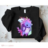 Cute Pastel Goth Space Galaxy Axolotl Nu Goth Aesthetic Sweatshirt thumb 2
