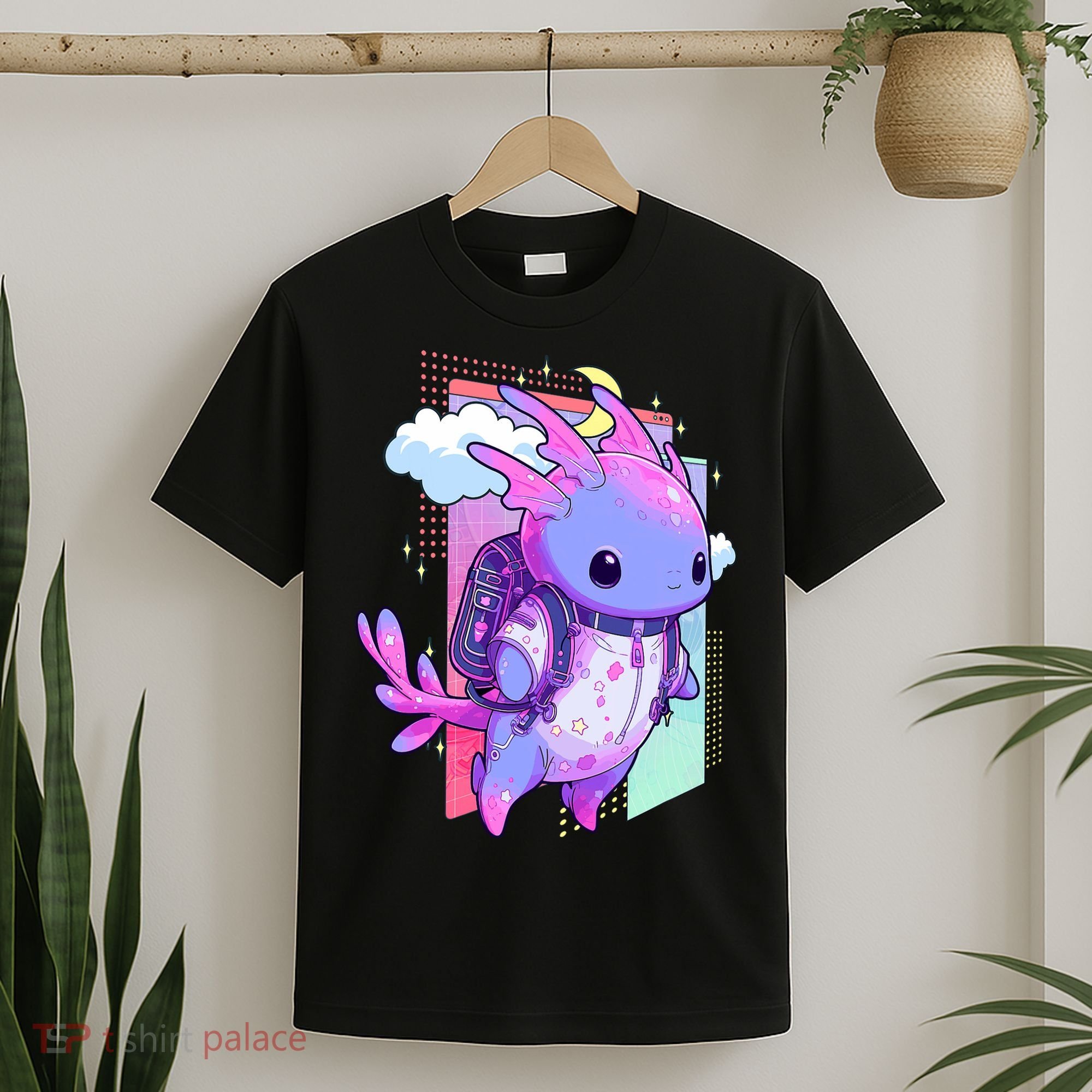 Cute Pastel Goth Space Galaxy Axolotl Nu Goth Aesthetic T-Shirt