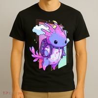 Cute Pastel Goth Space Galaxy Axolotl Nu Goth Aesthetic T-Shirt thumb 3