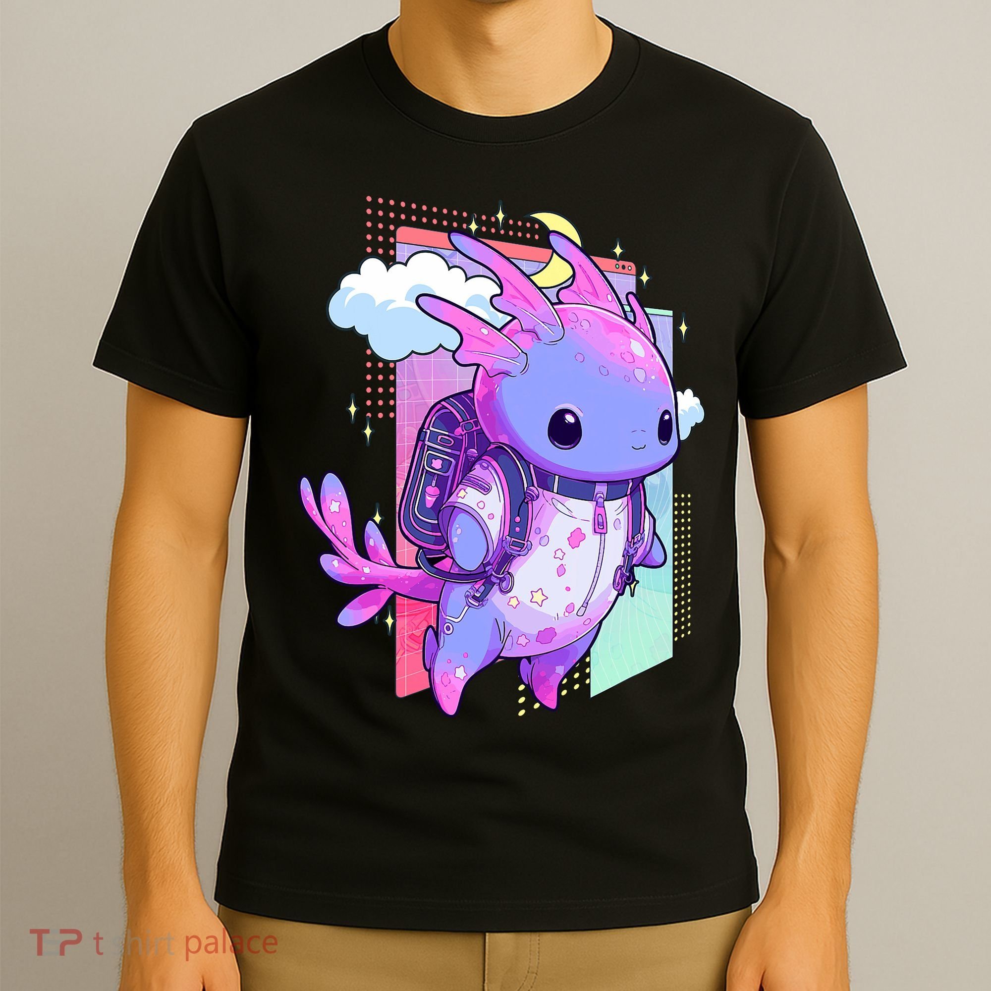 Cute Pastel Goth Space Galaxy Axolotl Nu Goth Aesthetic T-Shirt