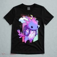 Cute Pastel Goth Space Galaxy Axolotl Nu Goth Aesthetic T-Shirt thumb 5