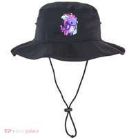 Cute Pastel Goth Space Galaxy Axolotl Nu Goth Aesthetic Bucket Hat thumb 0