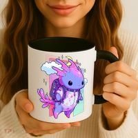 Cute Pastel Goth Space Galaxy Axolotl Nu Goth Aesthetic Coffee Mug thumb 3