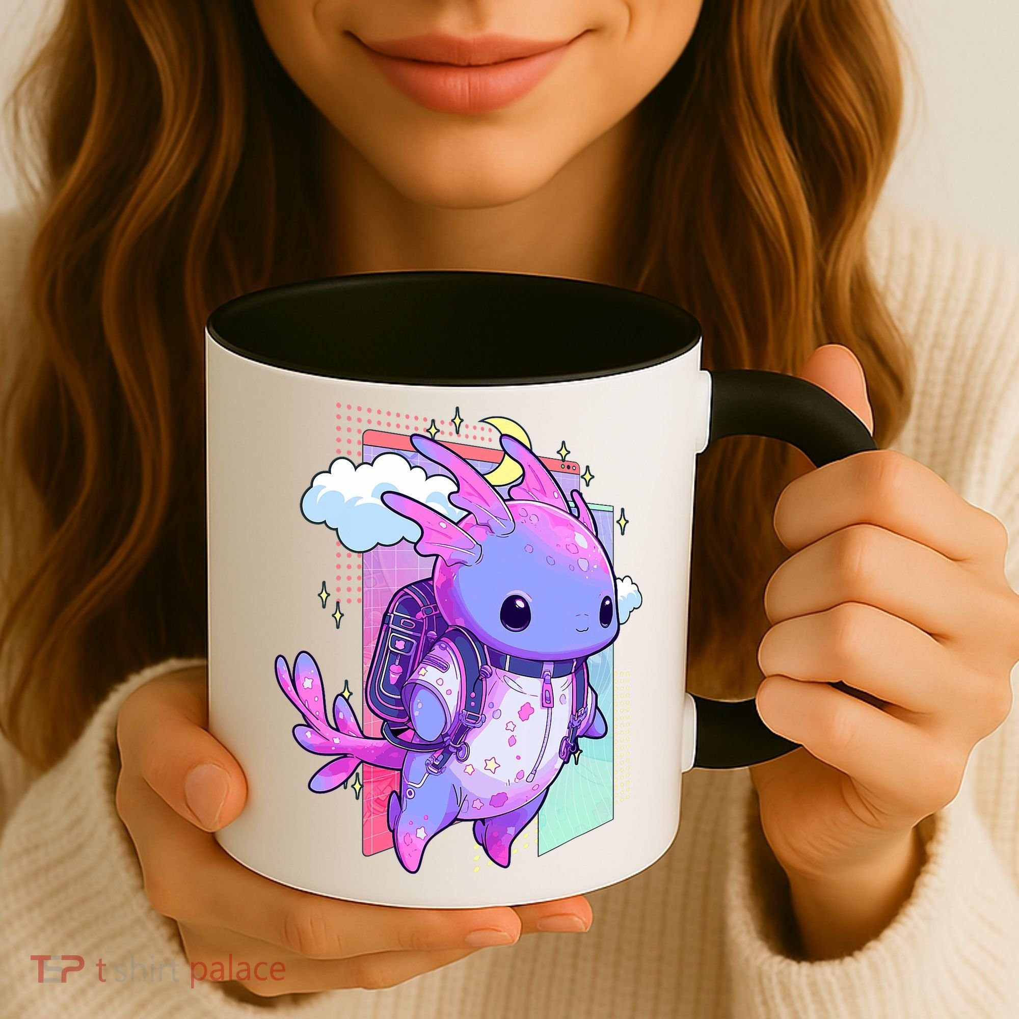 Cute Pastel Goth Space Galaxy Axolotl Nu Goth Aesthetic Coffee Mug