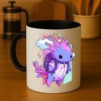 Cute Pastel Goth Space Galaxy Axolotl Nu Goth Aesthetic Coffee Mug thumb 4