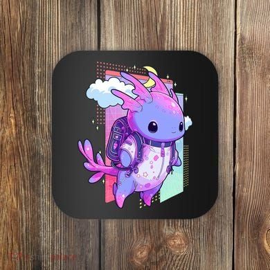 Cute Pastel Goth Space Galaxy Axolotl Nu Goth Aesthetic Coaster
