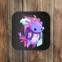Cute Pastel Goth Space Galaxy Axolotl Nu Goth Aesthetic Coaster thumb 0