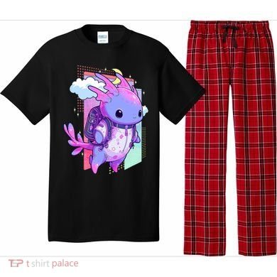 Cute Pastel Goth Space Galaxy Axolotl Nu Goth Aesthetic Pajama Set