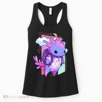 Cute Pastel Goth Space Galaxy Axolotl Nu Goth Aesthetic Women's Tank Top thumb 0