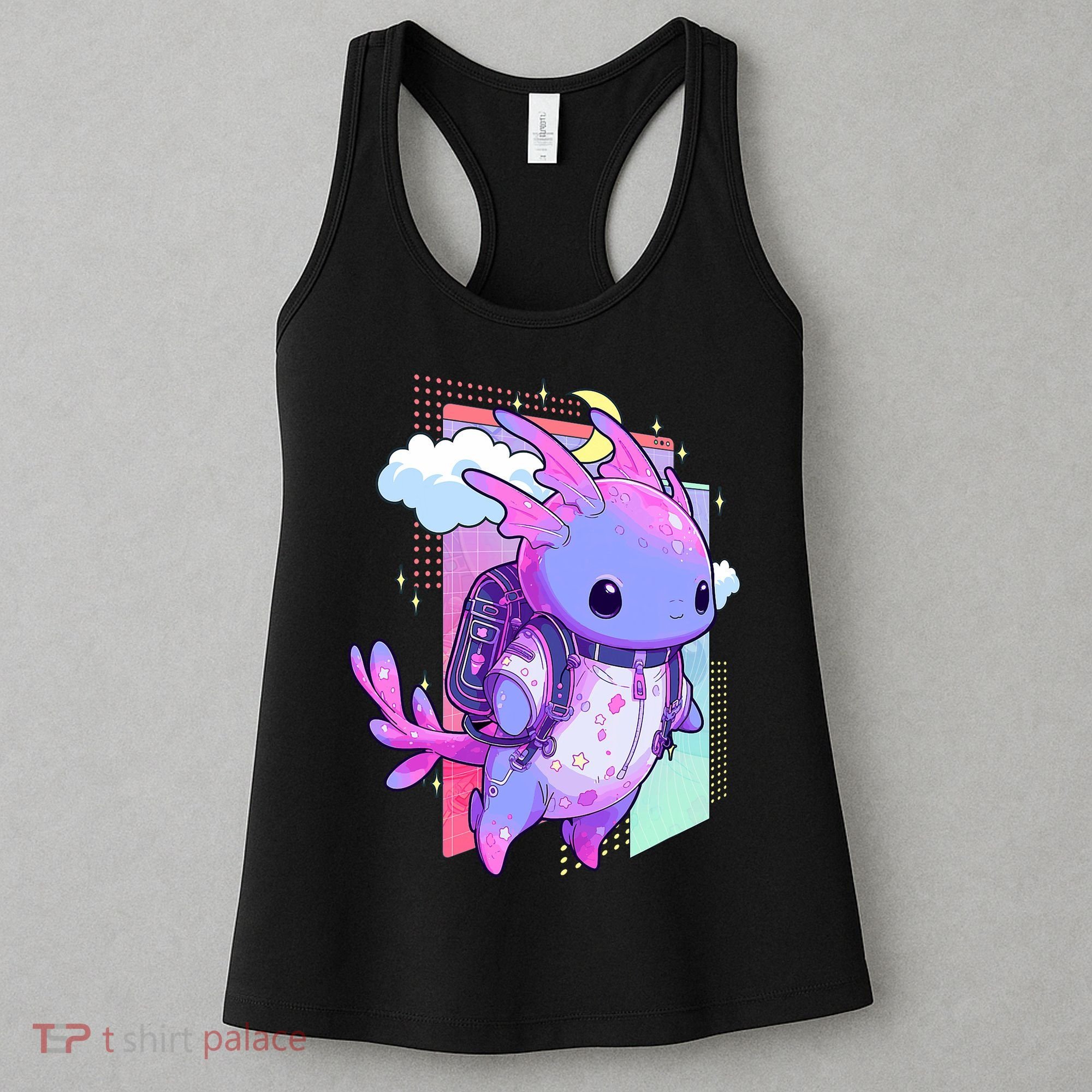 Cute Pastel Goth Space Galaxy Axolotl Nu Goth Aesthetic Women's Tank Top