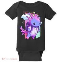 Cute Pastel Goth Space Galaxy Axolotl Nu Goth Aesthetic Baby Bodysuit thumb 0