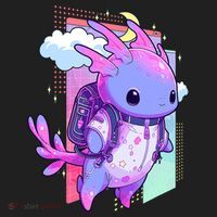 Cute Pastel Goth Space Galaxy Axolotl Nu Goth Aesthetic Hat thumb 2