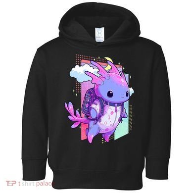 Cute Pastel Goth Space Galaxy Axolotl Nu Goth Aesthetic Toddler Hoodie